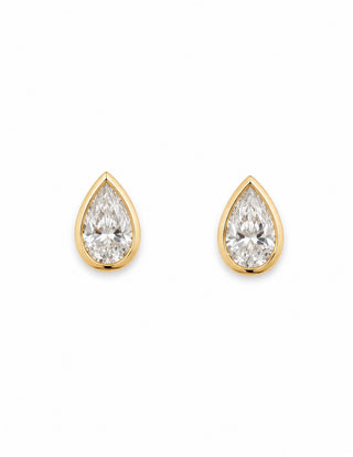 BEZEL PEAR STUDS