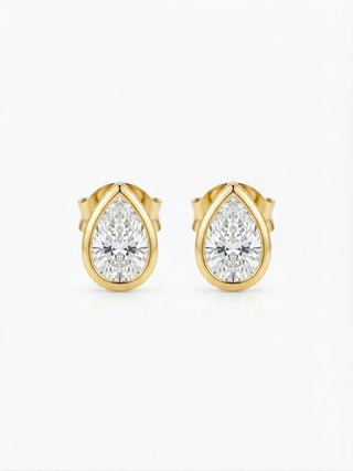BEZEL SHAPE EARRINGS - PEAR