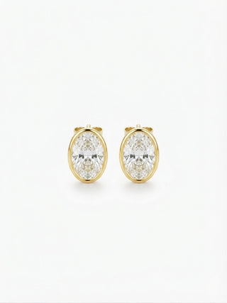 BEZEL SHAPE EARRINGS - OVAL